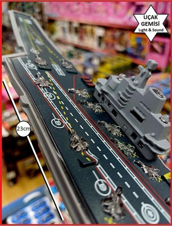 Hepsilazım Savaş Uçak Gemisi Metal Kruvazör Oyuncak Komple Işıklı Sesli 23Cm Kırılmaz Sürtmeli Uss Gerald Ford - Image 1
