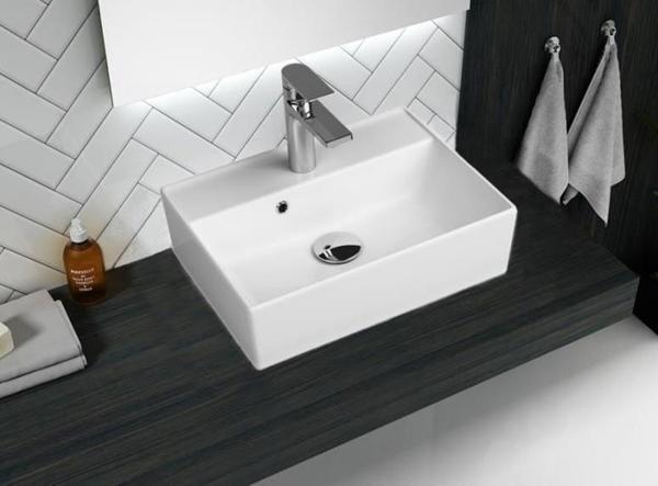 QUARTER BATH Cross Line Tezgah Üstü Lavabo 60x45 - Image 1