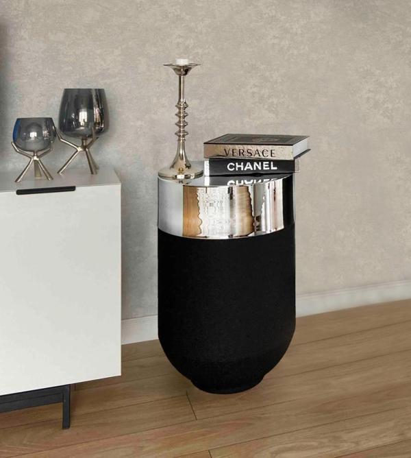 DEKORATİF BÜYÜK GÜMÜŞ MASA, Darbuka Masa 70 cm - Image 1