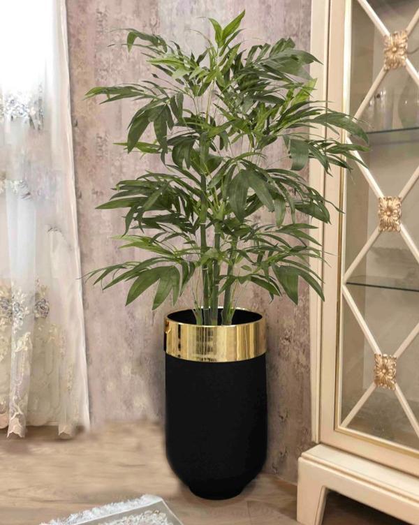 DEKORATİF GOLD BÜYÜK SAKSI, Darbuka Saksı 70 cm - Image 1