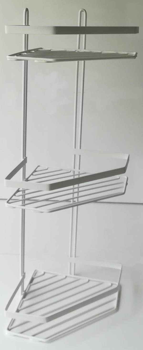 LİDER BEYAZ 3 KATLI BANYO KÖŞE RAFI  - Image 1