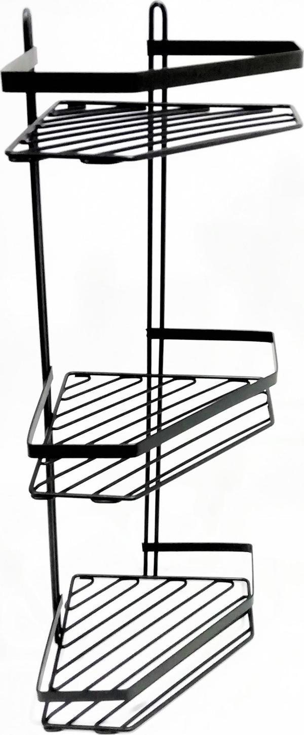 LİDER SİYAH 3 KATLI BANYO KÖŞE RAFI,ŞAMPUANLIK - Image 1