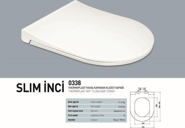 Nkp Slim İnci Thermoplast Yavaş Kapanır Klozet Kapağı - Image 1