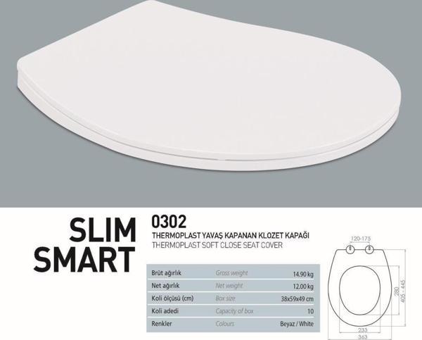 Nkp Slim Smart Thermoplast Yavaş Kapanır Klozet Kapağı - Image 1