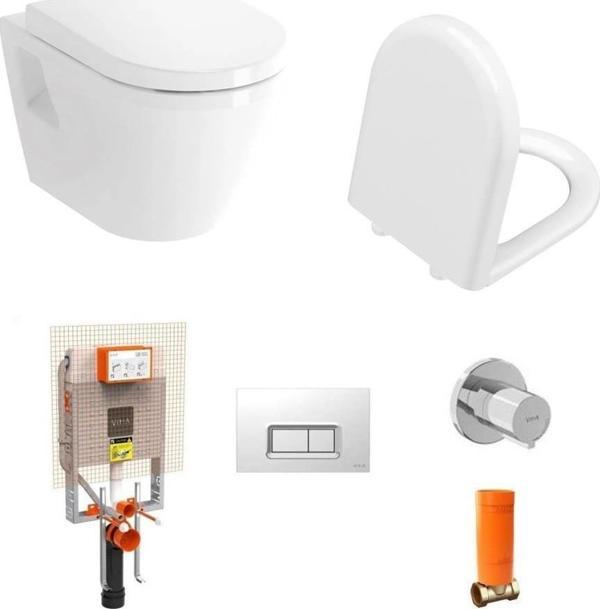 Vitra İntegra Asma Klozet+Vitra Yavaş Klozet Kapağı +Gömme Rezervuar Set - Image 1