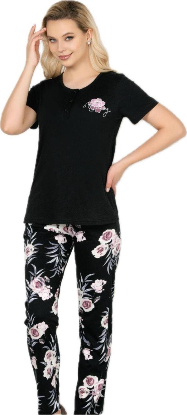 Alperi 78-49 Kadın Çiçek Desenli Kısa Kol Pijama Takım - Image 1