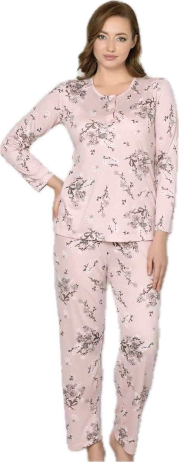 Alperi 790-25 Kadın Desenli Uzun Kol Pijama Takım - Image 1