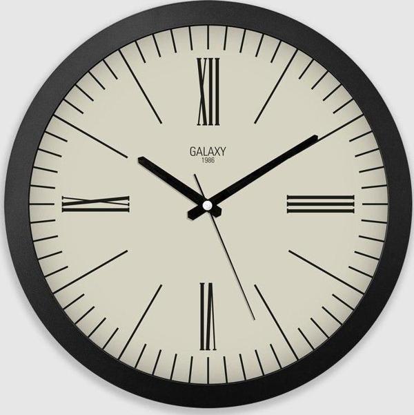Galaxy Premium Serisi Roma Rakamlı Modern Kadranlı Duvar Saati 35 CM Siyah - Image 1
