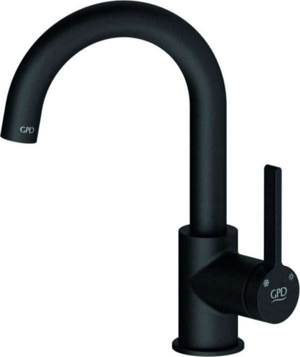 GPD Gildo Tek Gövde Lavabo Bataryası - Siyah - Image 1