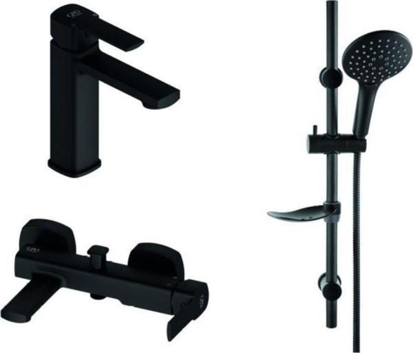 GPD Pedra Siyah Banyo Lavabo Sürgülü Duş Seti Mlb160-S-Mbb160-S-Dst57-S - Image 1