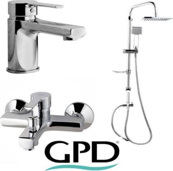 GPD Solus 3 Parça Krom Armatür Musluk Batarya Banyo Seti Mbb55-Mlb55-Dst19-3 - Image 1