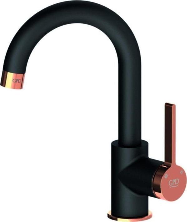 GPD Tek Gövde Lavabo Bataryası Gildo Siyah Rose Mtl165-S-R - Image 1