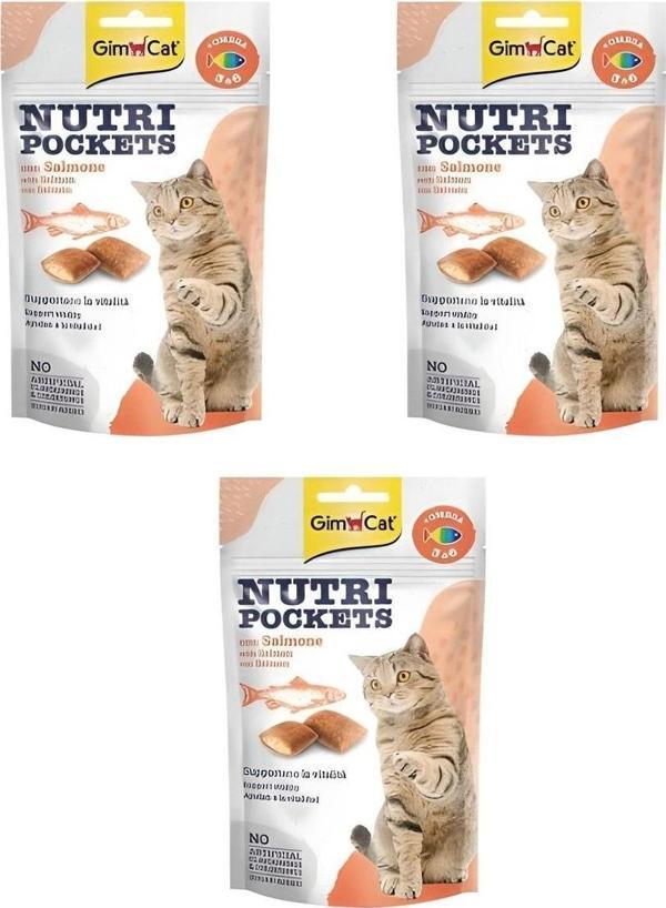 Nutripockets Somonlu Ve Omega 3&6 Kedi Ödülü 3x60 Gr - Image 1