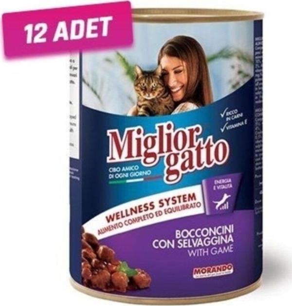 12 Adet - Av Hayvanlı Yetişkin Kedi Konservesi 405 gr - Image 1