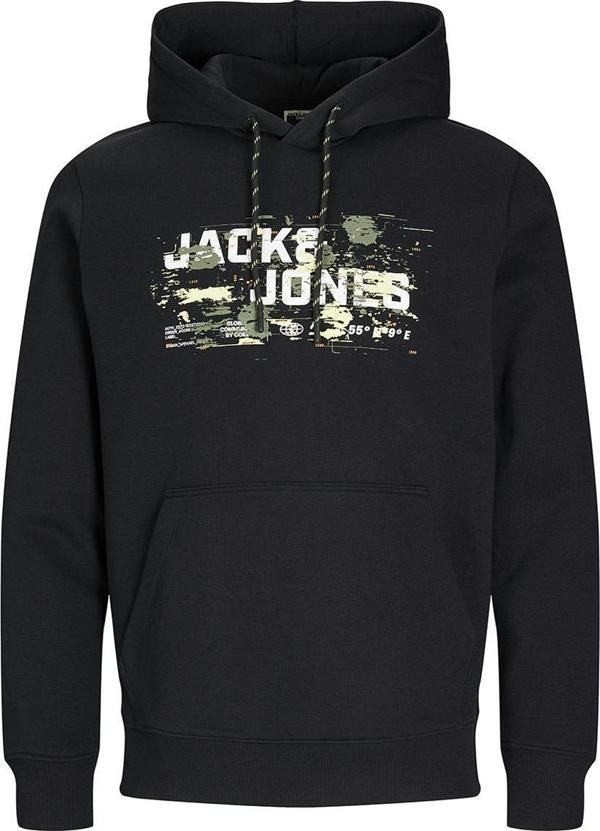 Jack&Jones 12261670 Jcooutdoor Logo Sweat Hood Sn Siyah - Image 1