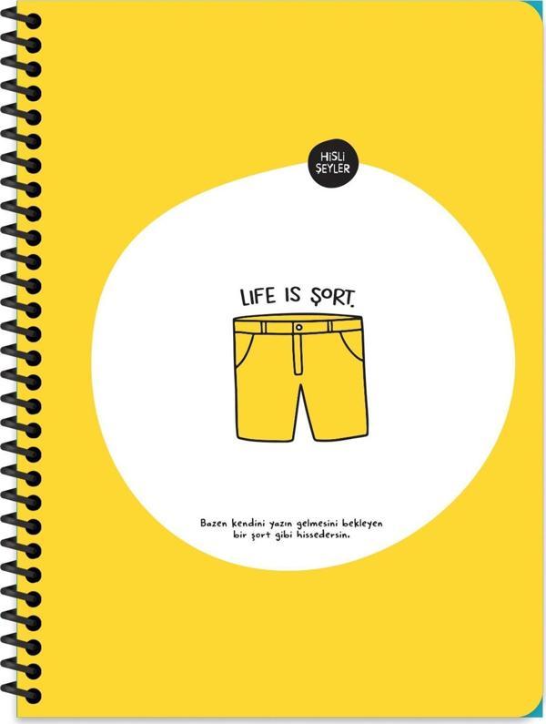 Hisli Şeyler 18.5x25 Çizgili Defter - Life Is Şort  - Image 1