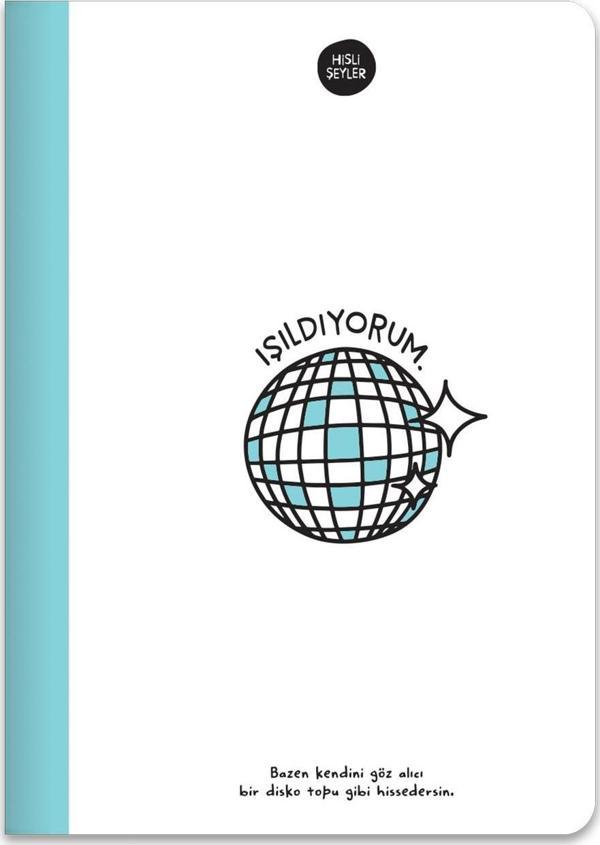 Hisli Şeyler A5 Renkli Sayfa Çizgili Defter - Işıldıyorum - Image 1