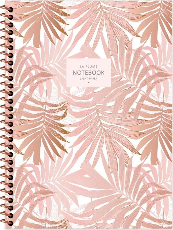 Keskin Color 16.5x22.5 Çizgili Defter La Plume Leaves - Kahve - Image 1