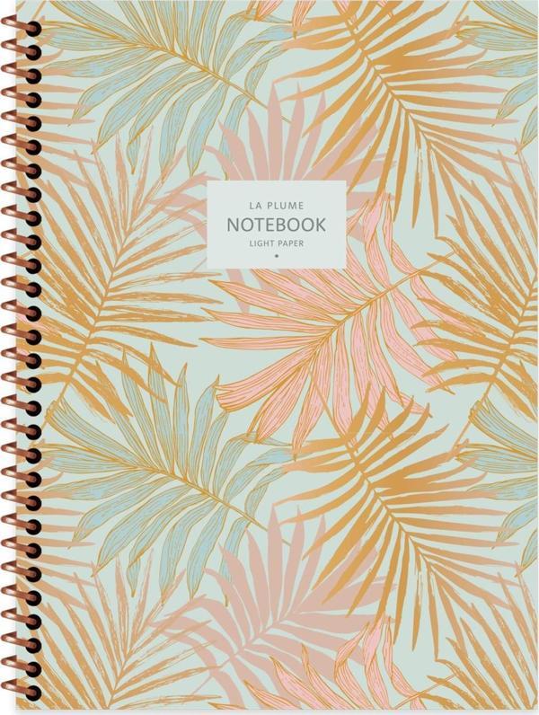 Keskin Color 16.5x22.5 Çizgili Defter La Plume Leaves - Turuncu - Image 1