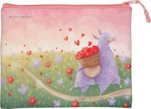 Bruno Visconti Fermuarlı Dosya Lavender Llamas.Hearts 5+. 26 20 14-002/10 - Image 1