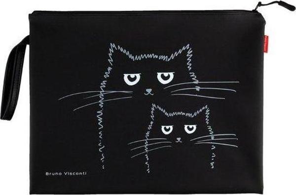 Bruno Visconti Fermuarlı Dosya Black Cats Sılıcone 4. 34 26 14-007/08 - Image 1