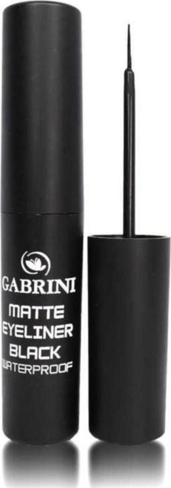 Gabrini Matte Suya Dayanıklı Fırça Uçlu Siyah Eyeliner - Image 1