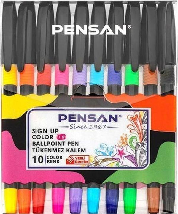 Pensan Sıgn Up 1 Mm Tükenmez Kalem Renkli 10 lu Pe2410Su10 - Image 1