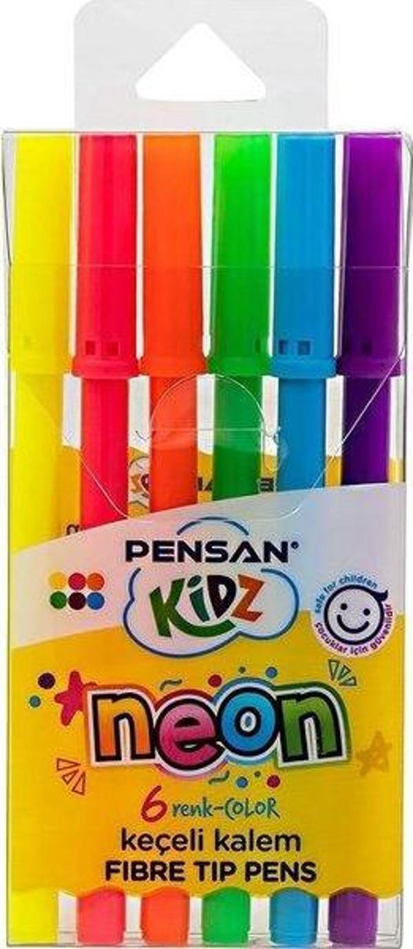 Pensan Kidz 6 Renk Neon Keçeli Kalem Pe99075Kç6 - Image 1
