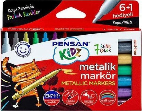 Pensan Kidz Temizlenebilir 7 Metalik Markör Kalem Pe99930 - Image 1