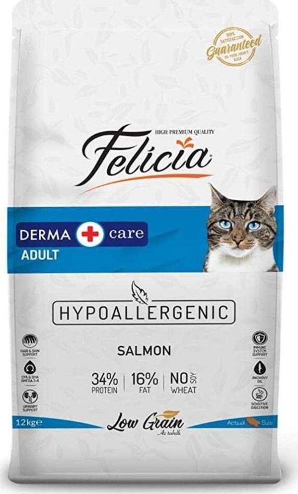 Felicia Az Tahıllı 12 Kg Yetişkin Somonlu Hypoallergenic Kedi Maması - Image 1