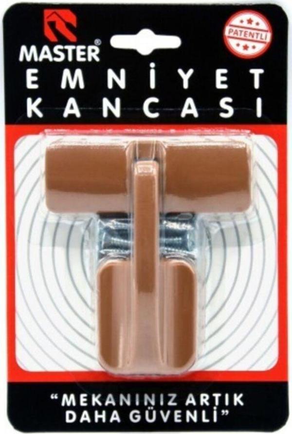 Master Lüks Emniyet Kancası, Kapı Emniyeti Kancası, Pencere Güvenliği, Pry Guard, A.Kahve Renkli - Image 1