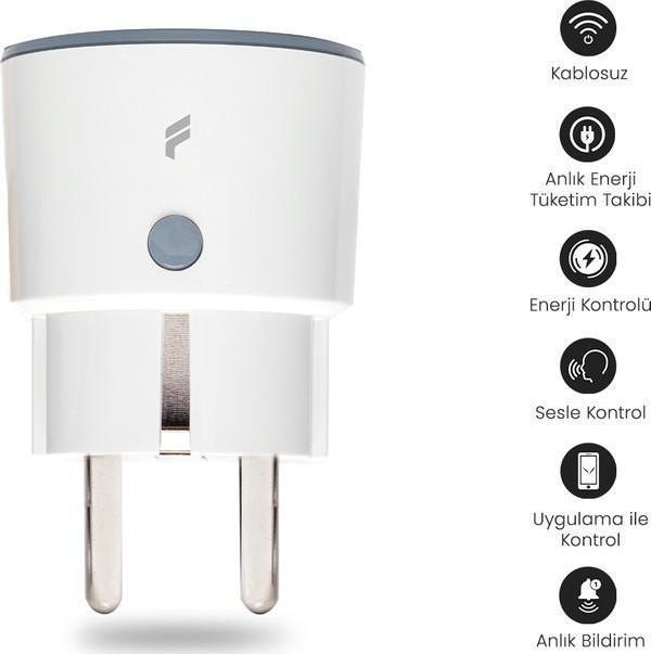 Fonri Akıllı Priz Uzaktan Kontrol Anlık Enerji Tüketim Takip Zamanlayıcı Wifi 2 Yıl Garantili Tuya Destekli - Image 1
