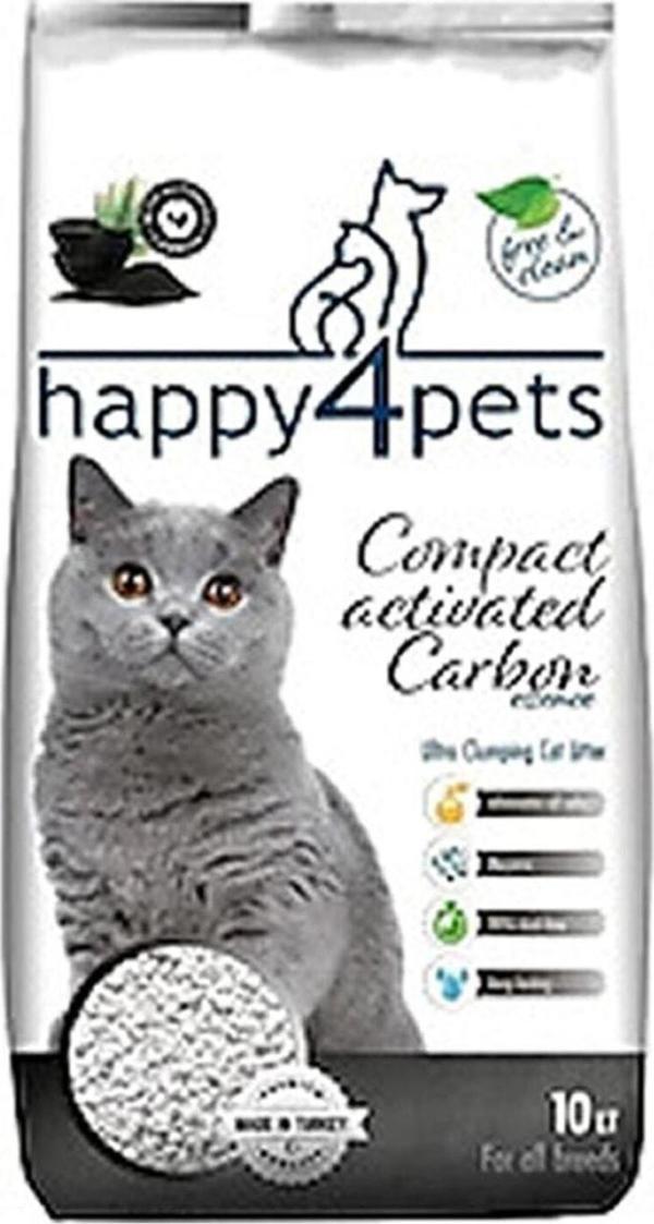 Happy4Pets Aktif Karbon Topaklaşan Bentonit Kedi Kumu 10 lt - Image 1