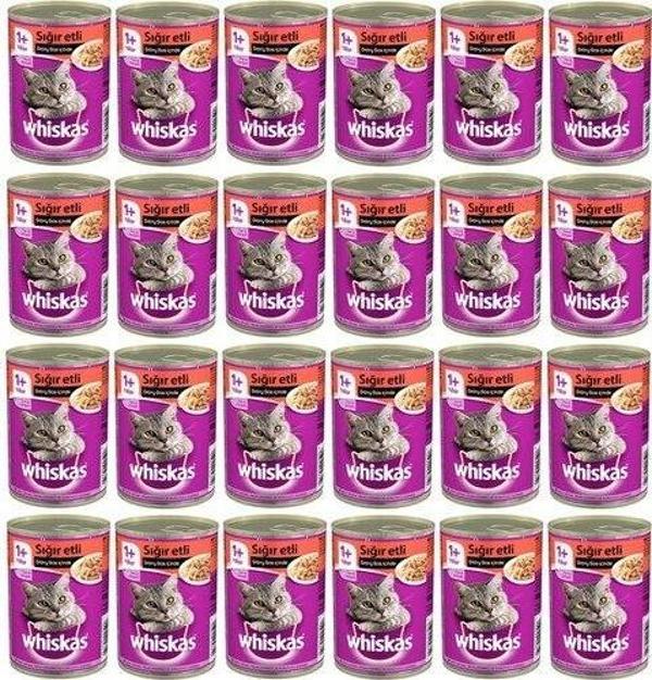 Whiskas Sığır Etli Yetişkin Kedi Konserve Yaş Maması 24X400 gr (Yeni) - Image 1