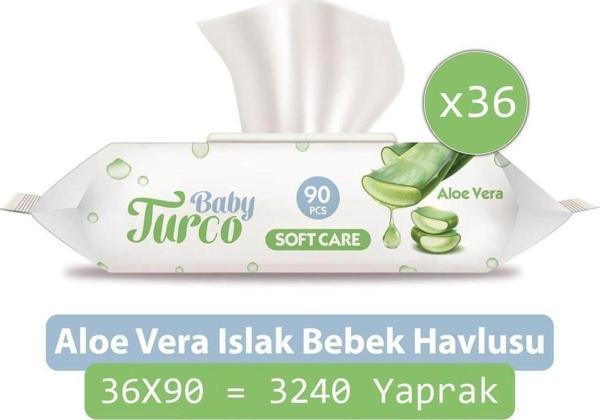 Baby Turco Softcare Aloe Vera Islak Bebek Havlusu 36'Lı Paket - Image 1