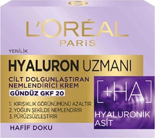 L'Oreal Paris Hyaluron Uzmanı Cilt Dolgunlaştıran Nemlendirici Gündüz Kremi Gkf20 - Hyaluronik Asit 3600523775682 - Image 1