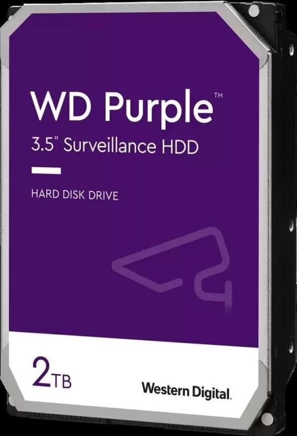 WD PURPLE, WD23PURZ,  3.5 ", 2TB, 256Mb, 5400 Rpm, 7/24 Güvenlik, HDD - Image 1