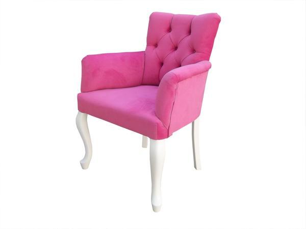 Berjer Tk 13848 Model Kayın Torna Aslan Lükens Parlak Beyaz Pembe Kapiton Kumaş - Image 1
