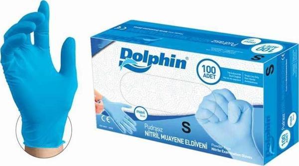 Dolphin Mavi Nitril Eldiven Pudrasız (Small) - Image 1