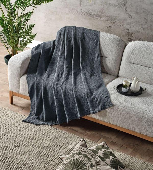 Doqu Home Adora Koltuk Şalı Lacivert 130X170 cm - Image 1