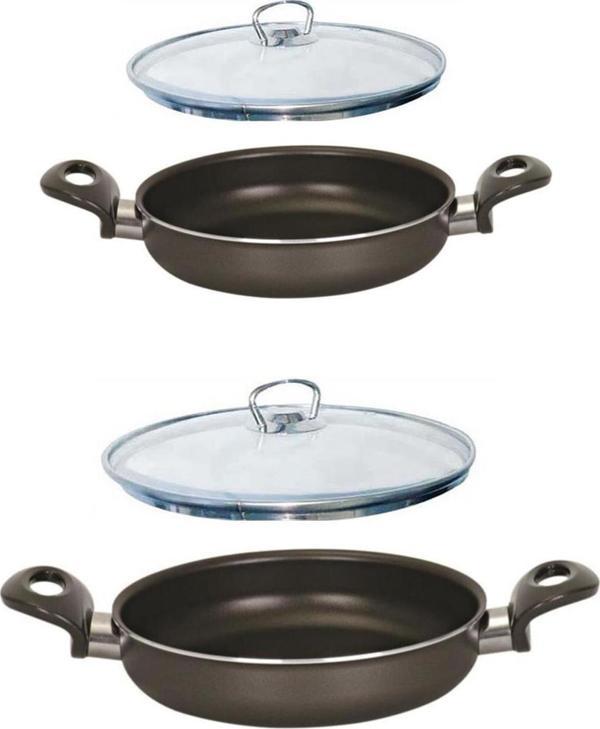 Mehtap Onyx Teflon Sahan Set 20+16 CM Cam Kapaklı - Image 1