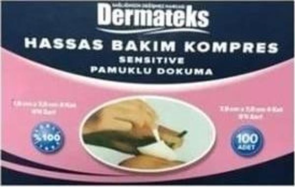 Dermateks 7,5cmx7,5cm 5'li Steril Gazlı Bez Hassas Dokuma (100 Adet) - Image 1