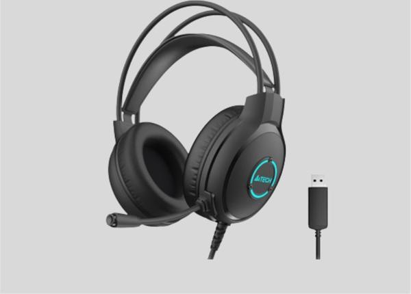 A4 Tech FH-300U Kablolu Siyah Neon Usb Mikrofonlu Kulaklık - Image 1
