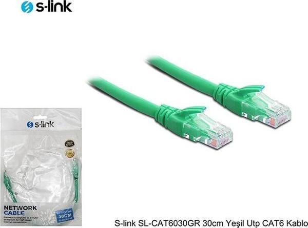 S-link SL-CAT6030BL 30cm Mavi Utp CAT6 Kablo - Image 1