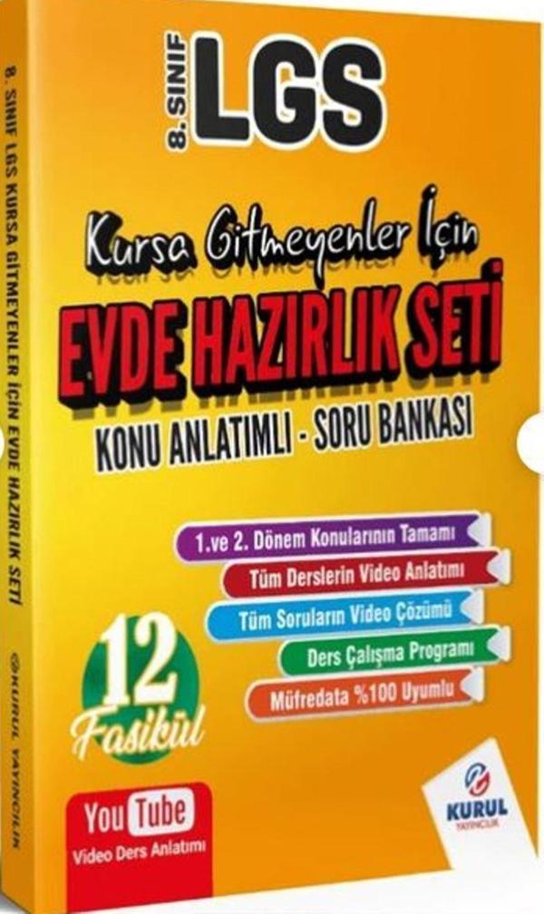 Kurul Yayıncılık 8. Sınıf LGS Kursa Gitmeyenler İçin Evde Hazırlık Seti Konu Anlatımlı Soru Bankası - Kurul Yayıncılık - Image 1