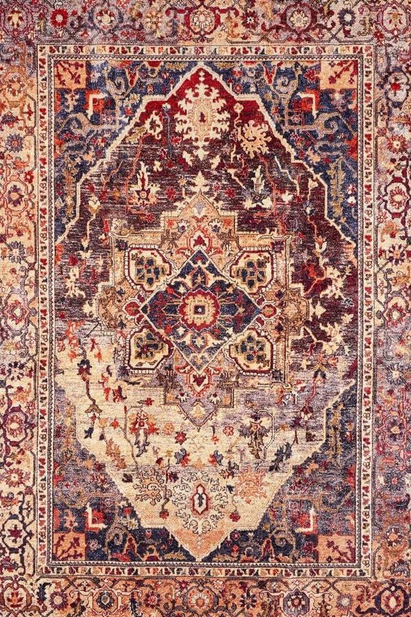 Klasik Kahve Kırmızı Salon&Oturma Odası&Yolluk Dijital Baskılı Makinede Yıkanabilir Kaymaz Taban Saçaklı Halı HK046 - Image 1