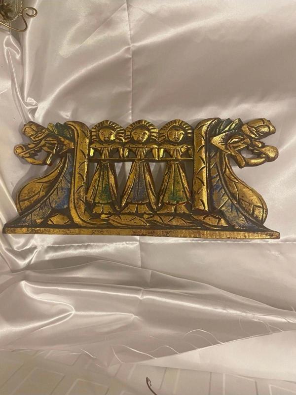 Duvar Panosu Ejderhalı Ahşap Gold - Image 1