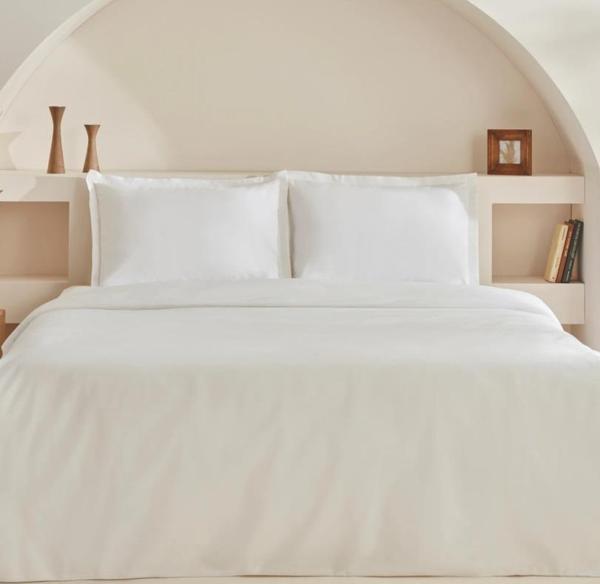 Karaca Home Lavin %100 Pamuk Çift Kişilik Nevresim Takımı Beyaz - Image 1