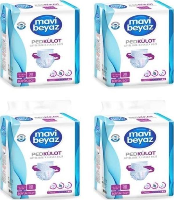 Mavi Beyaz Ped Külot Hasta Bezi Large 30 Adet x 4 Adet - Image 1
