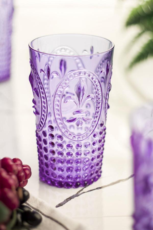 Akrilik Mor Tekli Uzun Bardak & Su Meşrubat Bardağı 750 ml ( Büyük Boy & Cam Değildir ) - Image 1